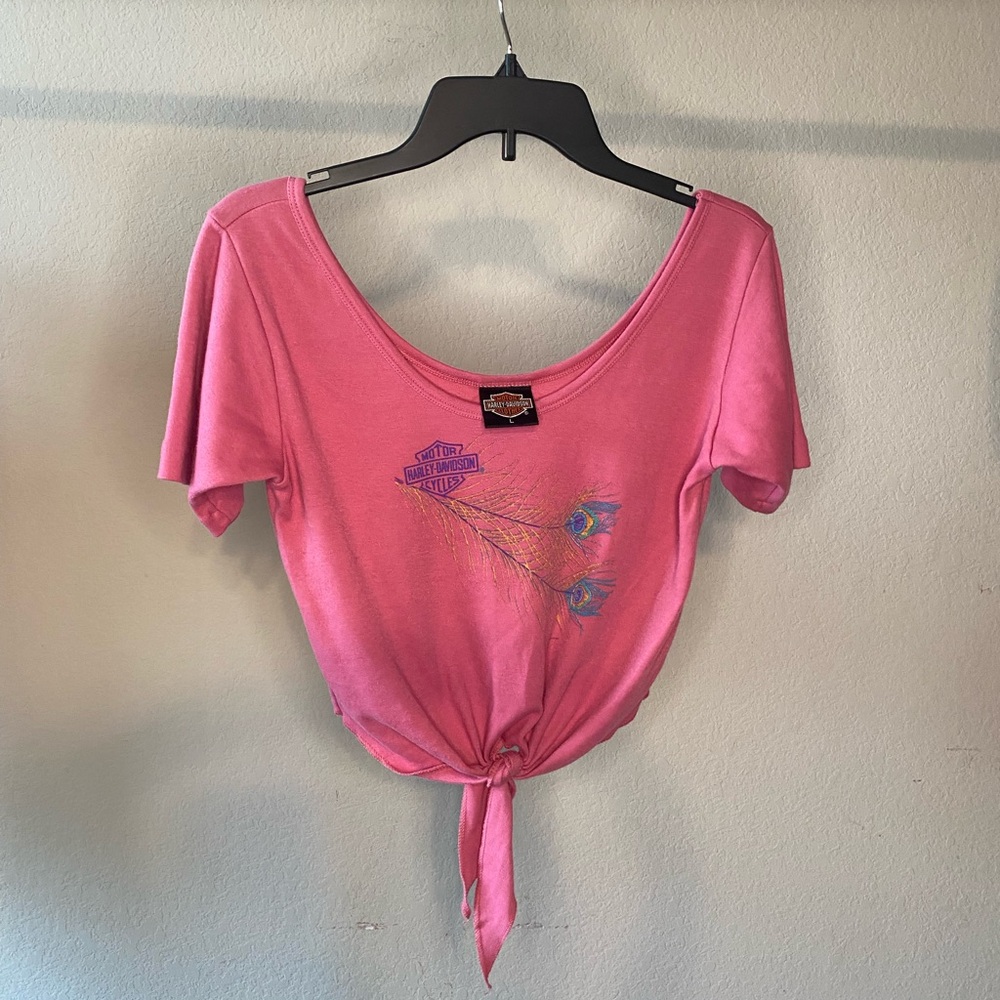 Harley Davidson tie front crop top